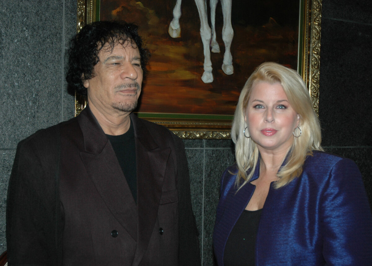 Rita Cosby i pułkownik Muammar Kaddafi 