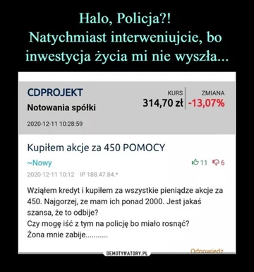 Mem po premierze Cyberpunka 2077 