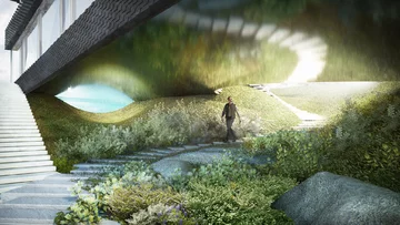 Dom z grotą, proj. BXBstudio 