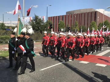 Na defiladzie nie mogło zabraknąć również górników 