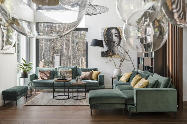 Miniatura: Aranżacja nowoczesnego wnętrza z dużymi...