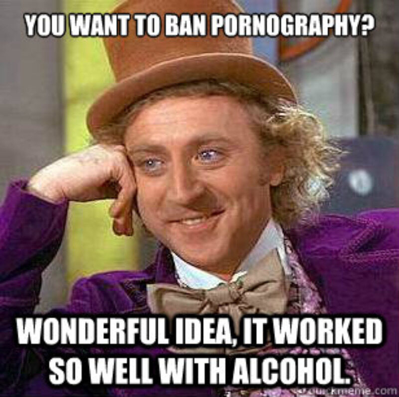 Chcesz z banować pornografię? Świetny pomysł, z alkoholem poszło tak dobrze 
