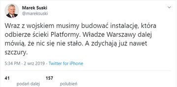 Tweet Marka Suskiego
