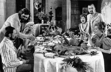„Noce i dnie” Na zdjęciu od lewej: Jerzy Kamas, Jerzy Binczycki, Barbara Ludwizanka, Kazimierz Opalinski, Janina Traczykowna, Emir Buczacki, Beata Tyszkiewicz.