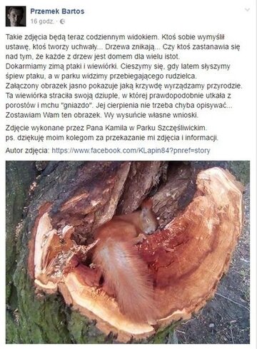 Usunięty z&nbsp;Facebooka wpis Przemka Bartosa