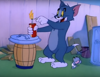 Miniatura: Tom i Jerry a terroryzm. Kreskówka jedną z...
