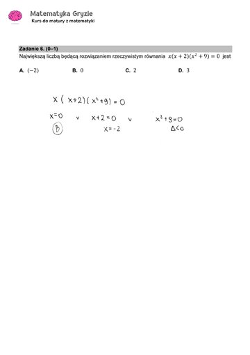 Zadanie 6&nbsp;&ndash; Matura 2024. Matematyka &mdash; poziom podstawowy, Formuła 2015 &mdash; arkusze z&nbsp;odpowiedziami