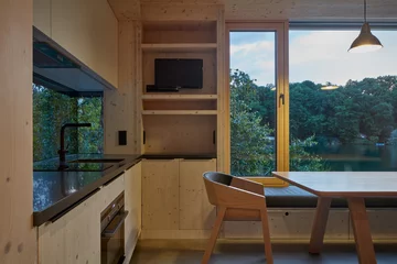 Drewniany domek nad jeziorem, projekt Prodesi / Domesi Linka, domek nad jeziorem, Prodesi/Domesi