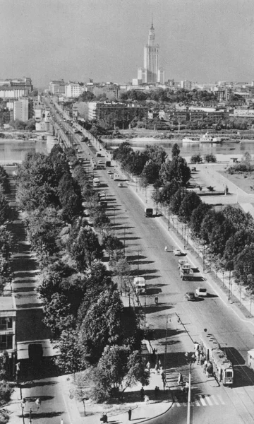 Pałac Kultury widziany z ronda Jerzego Waszyngtona, lata 60. 