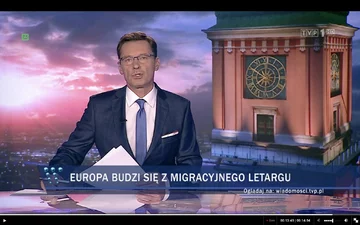 Paski informacyjne z "Wiadomości" TVP 