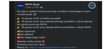 Promocj na&nbsp;stacjach Moya