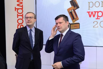 Jacek Pochłopień i Paweł Borys Jacek Pochłopień i Paweł Borys przed rozpoczęciem gali Portfeli "Wprost"