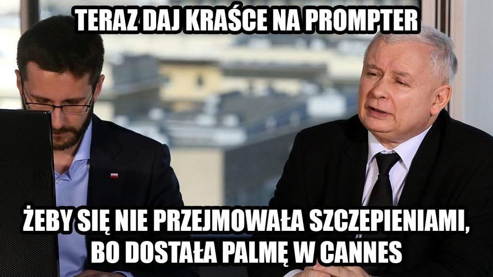 Mem z „Młodym” i Jarosławem Kaczyńskim 