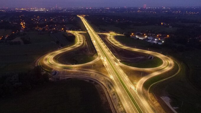 Niepołomice, zjazd z autostrady