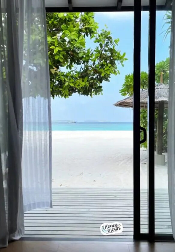 Widok z hotelu Robinson Club Noonu na Malediwach 
