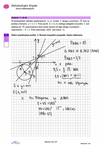 Zadanie 11 &ndash; Matura 2024. Matematyka &mdash; poziom rozszerzony, Formuła 2023 &mdash; arkusze z&nbsp;odpowiedziami
