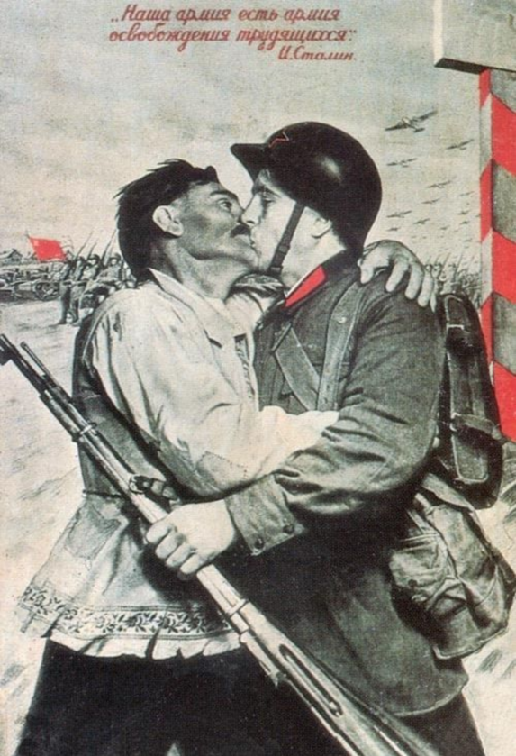 Żołnierz Armii Czerwonej i chłop. Stały element propagandy sowieckiej 