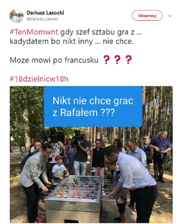 Akcja Trzaskowskiego #18dzielnicw18h - mem 