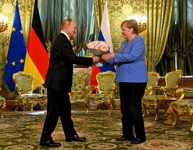 Miniatura: Putin przyjął Merkel na Kremlu w rocznicę...