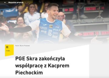 Wpis na&nbsp;stronie PGE Skry Bełchat&oacute;w