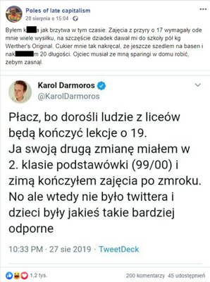 Miniatura: "Licealiści mają mają lekcje na...