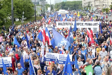 Uczestnicy marszu „Polska w Europie” 