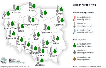 Prognoza IMGW na&nbsp;grudzień 2023