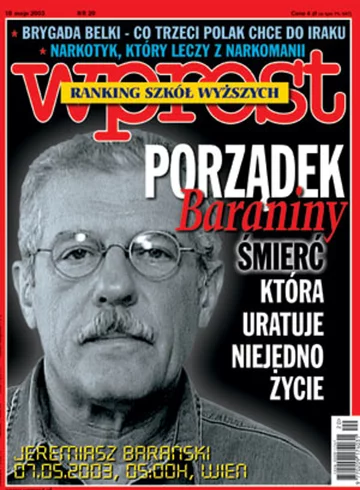 Okładka tygodnika Wprost nr 20/2003 (1068)