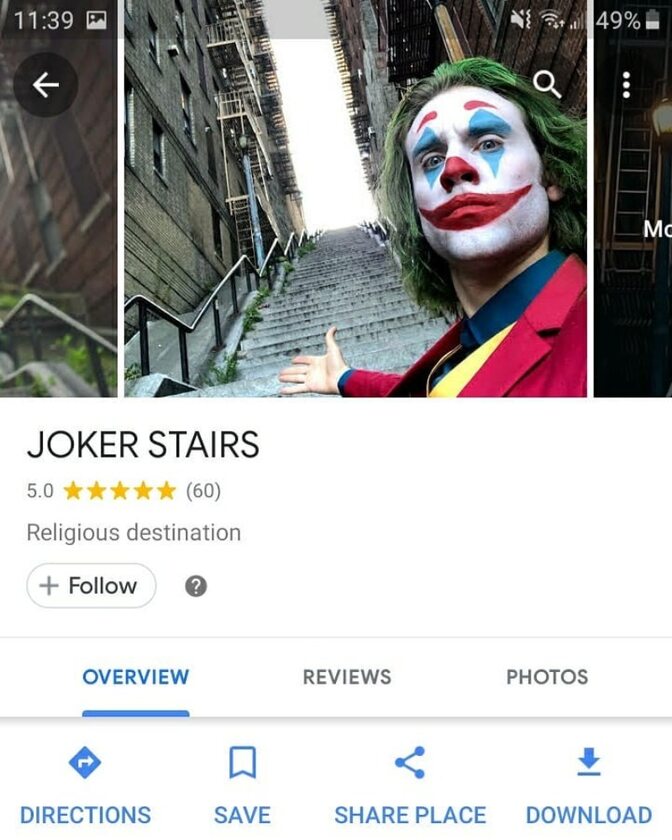 Memiczne schody z filmu „Joker” 