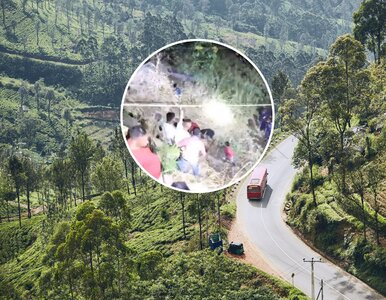 Miniatura: Autobus z turystami spadł w przepaść....