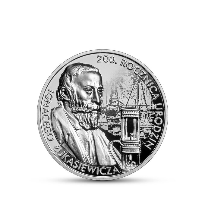 8 marca br. srebrną monetą NBP będzie świętować 200. rocznicę urodzin Ignacego Łukasiewicza