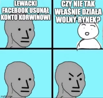 Mem po usunięciu konta Janusza Korwin-Mikkego z Facebooka 