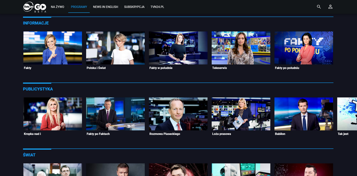 TVN24 GO Nowy serwis VOD