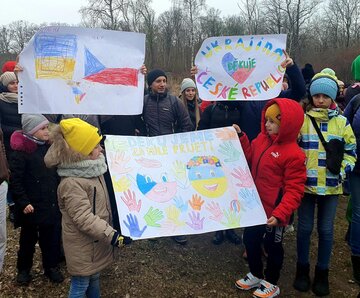 Humanitarne centrum pomocy w&nbsp;fabryce Skody na&nbsp;Ukrainie