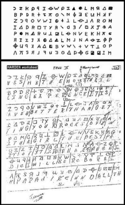 List Zodiaka odszyfrowany przez Donalda i Bettye Harden 
