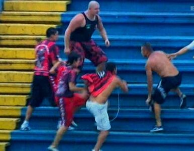 Miniatura: Bójka na stadionie w Brazylii (drastyczne...