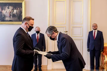 Andrzej Duda i ambasador Republiki Kazachstanu w RP 