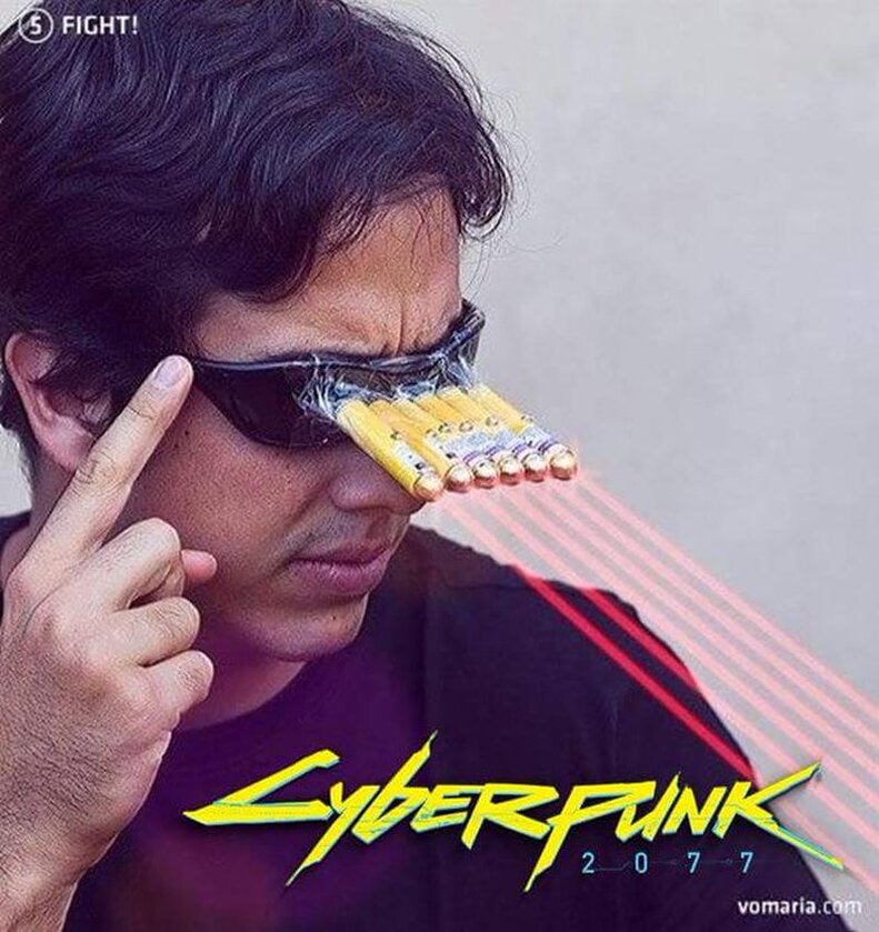 Mem zainspirowany grą Cyberpunk 2077 