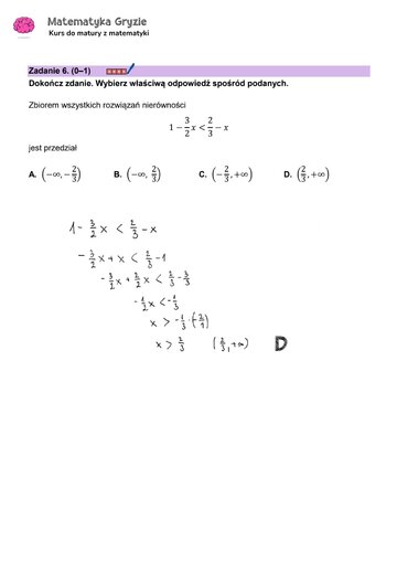 Matura 2024. Matematyka &mdash; poziom podstawowy, Formuła 2023 &mdash; arkusze z&nbsp;odpowiedziami &ndash; zadanie 6