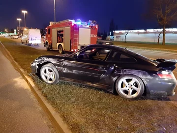 Porsche rozbite przez łodzianina 