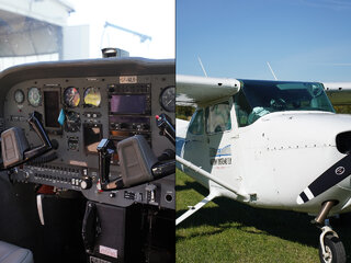 Wnętrze i model cessny