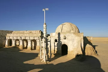 Tunezja. Wioska imitująca krajobraz na Tatooine, opuszczona po nakręceniu „Gwiezdnych Wojen” 