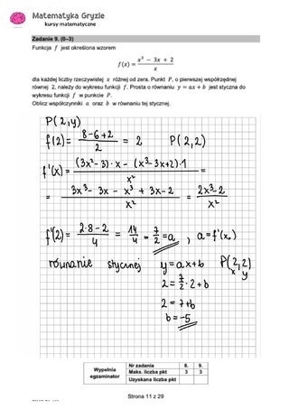 Zadanie 9&nbsp;&ndash; Matura 2024. Matematyka &mdash; poziom rozszerzony, Formuła 2015 &mdash; arkusze z&nbsp;odpowiedziami