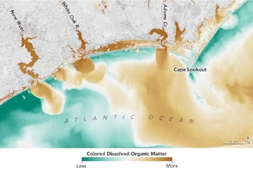 Zdjęcie NASA pokazujące skutki huraganu Florence 