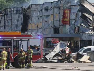 Pożar w centrum handlowym przy Marywilskiej 