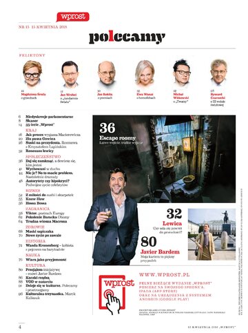 Spis treści "Wprost" 15/2018