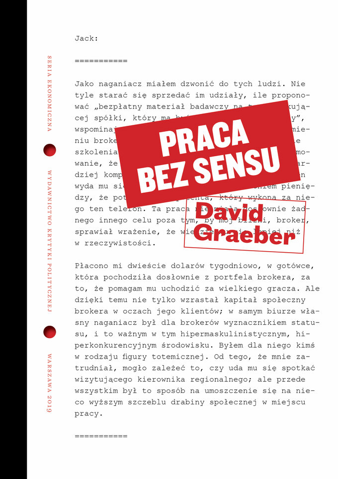 Prace bez sensu -&nbsp;David Graeber