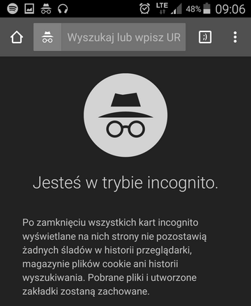 100. zakładka otwarta w&nbsp;Google Chrome w&nbsp;trybie incognito