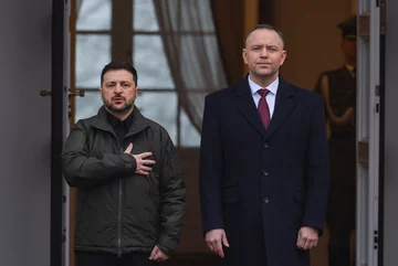 Wołodymyr Zelenski i Karol Nawrocki 
