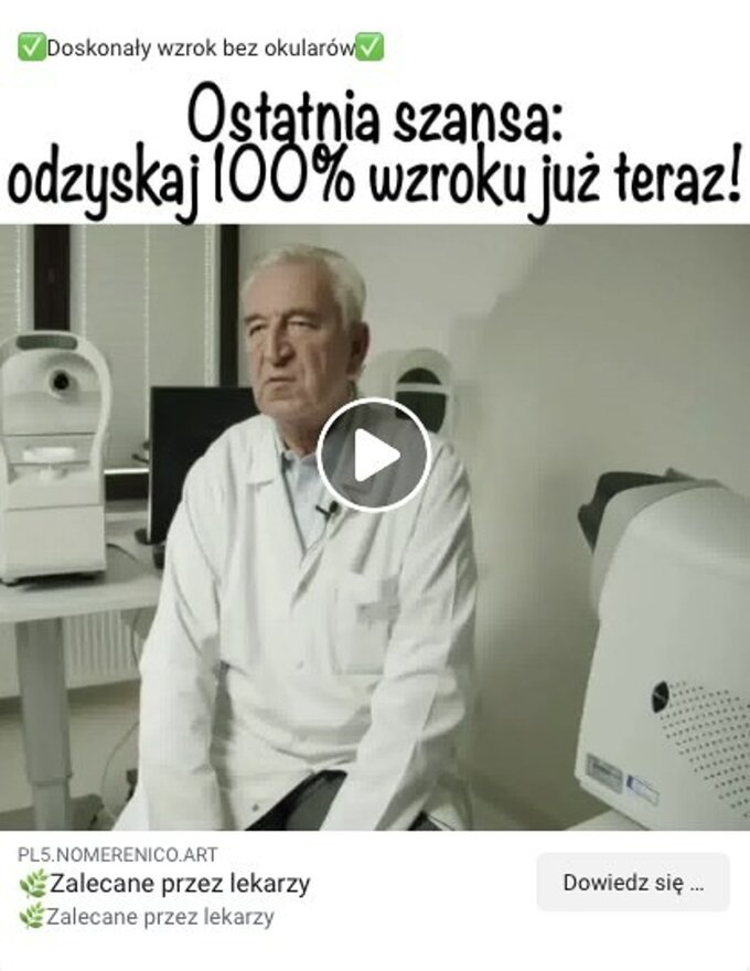 Posiłkując się cyfrową podobizną profesora zachęcano w ten sposób do zakupu preparatu Oculosin